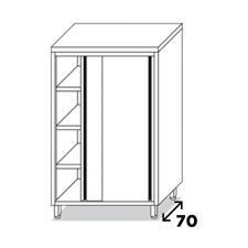 Stainless Steel 2-Sliding-Door Storage Cabinet Eko