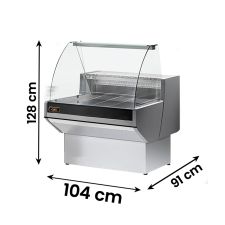 Ventilated Serve Over Counter Padova with Curved Glass And Storage -1°C/+7°C