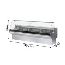 Ventilated Serve Over Counter Padova with Curved Glass And Storage -1°C/+7°C