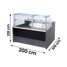Static Serve Over Counter Fridge Portofino With Straight Glass and Depth 200 cm +2°C/+6°C