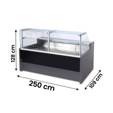 Static Serve Over Counter Fridge Portofino With Straight Glass and Depth 250 cm +2°C/+6°C
