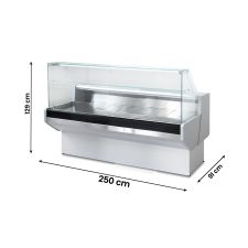 Static Serve Over Counter Padova with Flat Glass And Storage Depth 250 cm -1°C/+7°C