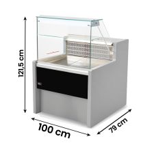 Static Serve Over Counter Tivoli with Flat Glass and Storage Depth 100 cm +4°C/+6°C