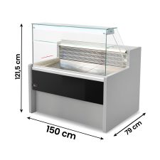 Static Serve Over Counter Tivoli with Flat Glass and Storage Depth 150 cm +4°C/+6°C