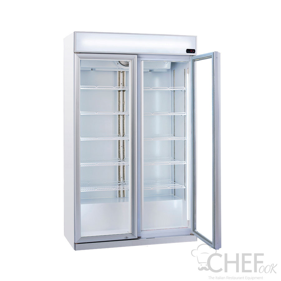 Refrigerated Display Case For Beverages 1050 Liters +1 / +10°C With Advertising Canopy