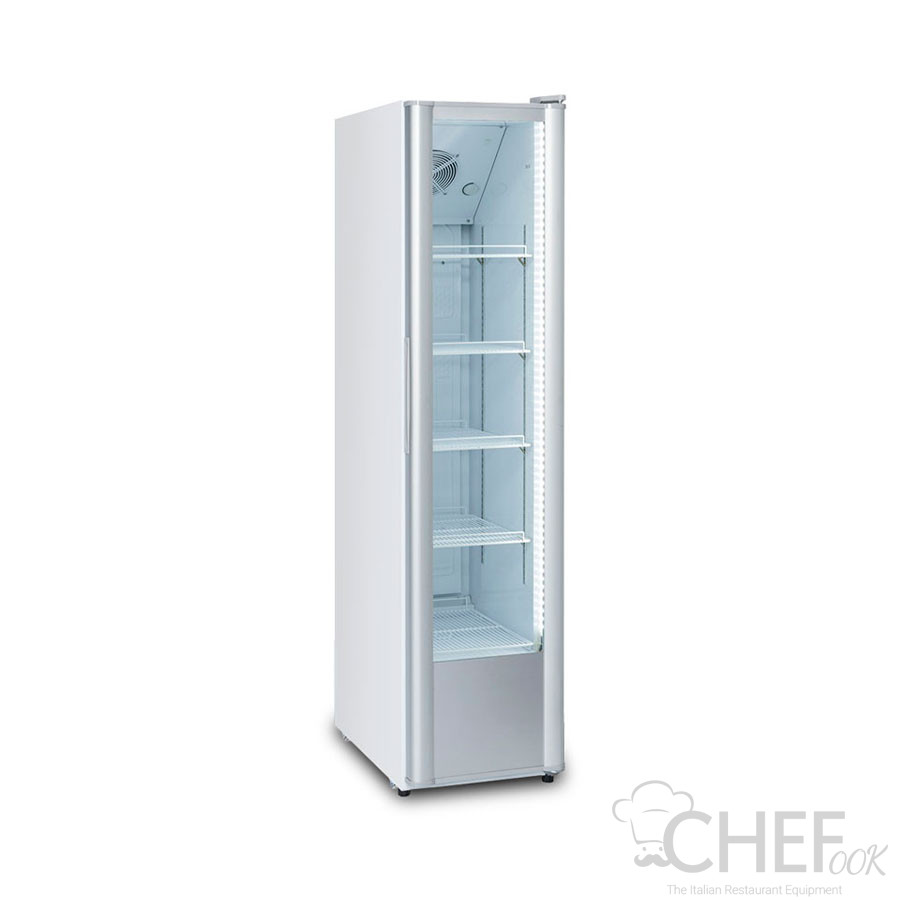 Refrigerated Display Case For Beverages 300 Liters White Compact  +2 / +8°C