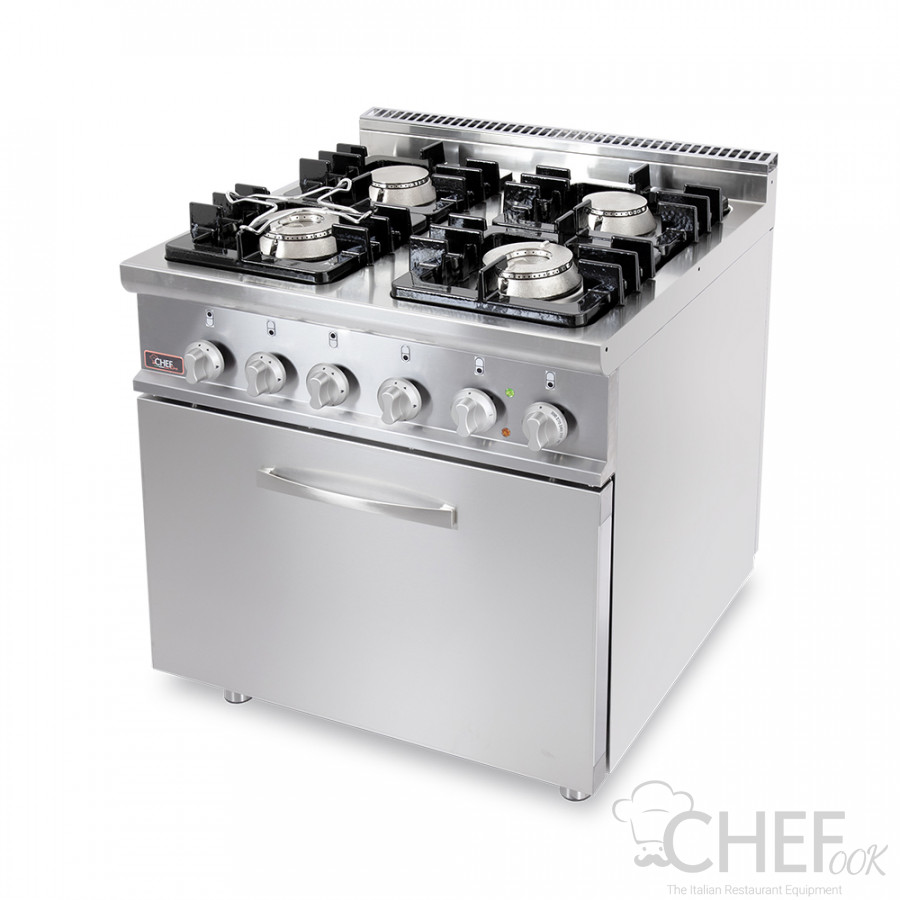 Commercial Gas Range With Oven 20GX7F4+FE