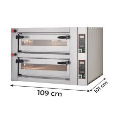 Commercial Electric Double Oven For Pizza Top - 4 +4 x 34cm-Diameter Pizzas - Digital