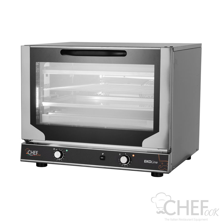 Commercial Electric Bakery Convection Oven 3 x  60x40 cm Trays -  Direct Steam - Manual