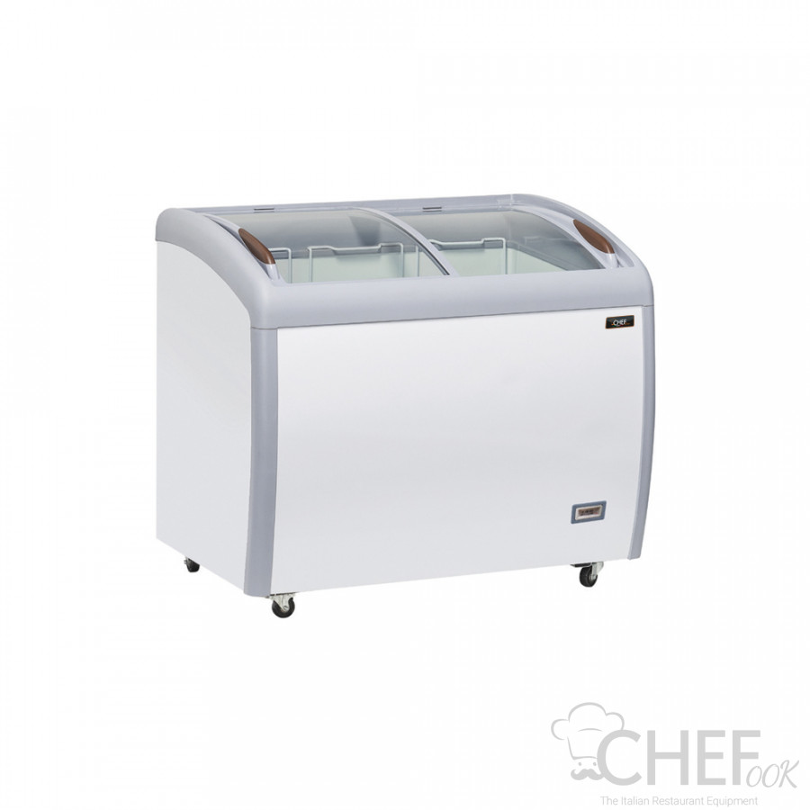 Commercial Chest freezer 300 Liters - Sliding Curved Glass Lid -18°C