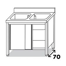 Eko Stainless Steel Sink Cabinet Depth 70 cm