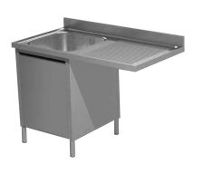 Stainless Steel Single-Bowl Sink With Right Side Drainer & Void To Fit Undercounter Washer