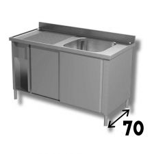Commercial Stainless Steel Single-Bowl Sink Cabinet With Lefthand Drainer