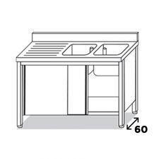 Eko Stainless Steel Sink Cabinet Depth 60 cm