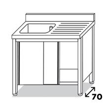 Eko Stainless Steel Sink Cabinet Depth 70 cm