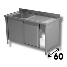 Commercial Stainless Steel Single-Bowl Sink Cabinet With Righthand Drainer 