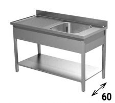 Freestanding Commercial Stainless Steel Single-Bowl Sink With Lefthand Drainer 