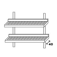 Stainless Steel Perforated Double Wall Shelf Depth 40 cm