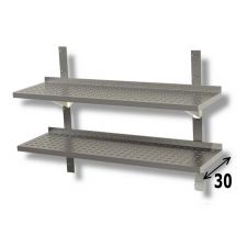 AISI 304 Perforated Stainless Steel Double Wall Shelf CH100RPF-003