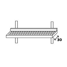 Stainless Steel Perforated Wall Shelf Depth 30 cm