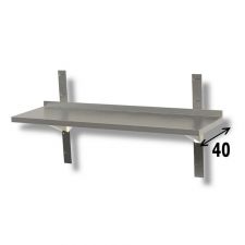 Smooth Shelf In Stainless Steel AISI 304 Depth 40 cm