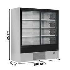 Multideck Fridge With Sliding Doors Cold Cuts, Beverages, Dairy Products +2°C/+6°C Depth 180 cm 