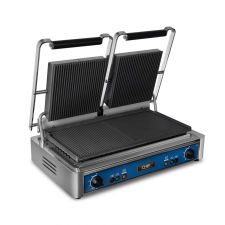 Cast Iron Commercial Panini Grill Smooth/Grooved Plate and Full Grooved - Double - Special Offer