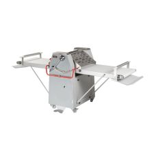 Commercial dough sheeter with belts, manual roll adjustment, inverter included