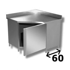 Stainless Steel Corner Cabinet Depth 60 cm 