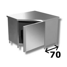 Stainless Steel Corner Cabinet Depth 70 cm