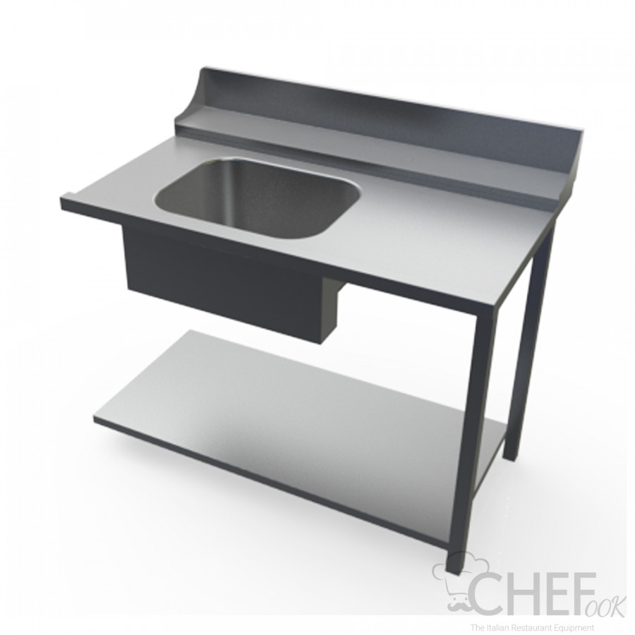 Right dish table with sink 120x77x85h 