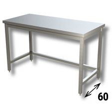 Top Stainless Steel Work Table with Reinforcements Depth 60 cm DSTGSR006