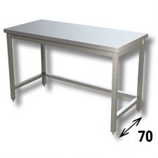 Table de Travail Sur Pieds en Acier Inoxydable Avec Renforts Profondeur 70 cm DSTGSR007