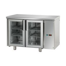 Kühltisch 2 Glastüren Mit Arbeitsplatte Für Splitaggregat TF02MIDPVSG