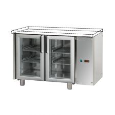 2 Glass Door Commercial Counter Fridge Without Worktop With Remote Motor 70 cm Depth