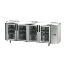 4-Door Refrigerated Counter Without Worktop With Remote Motor 70 cm Depth